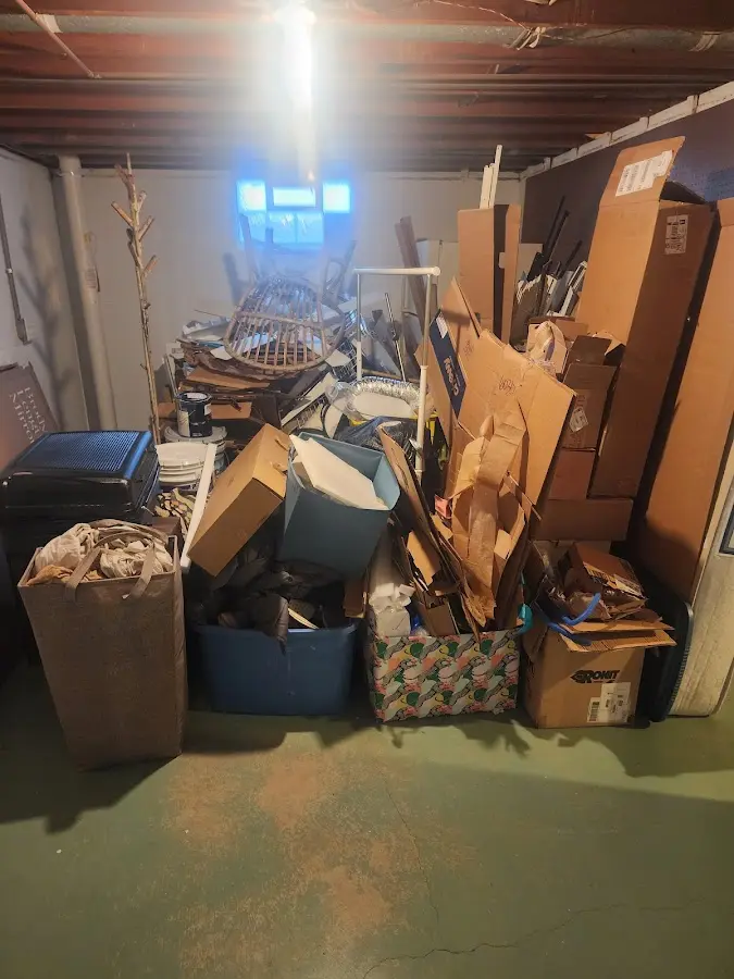 Roll-off dumpster container at job site for 4 Yard Dumpster Rental in Edmonds